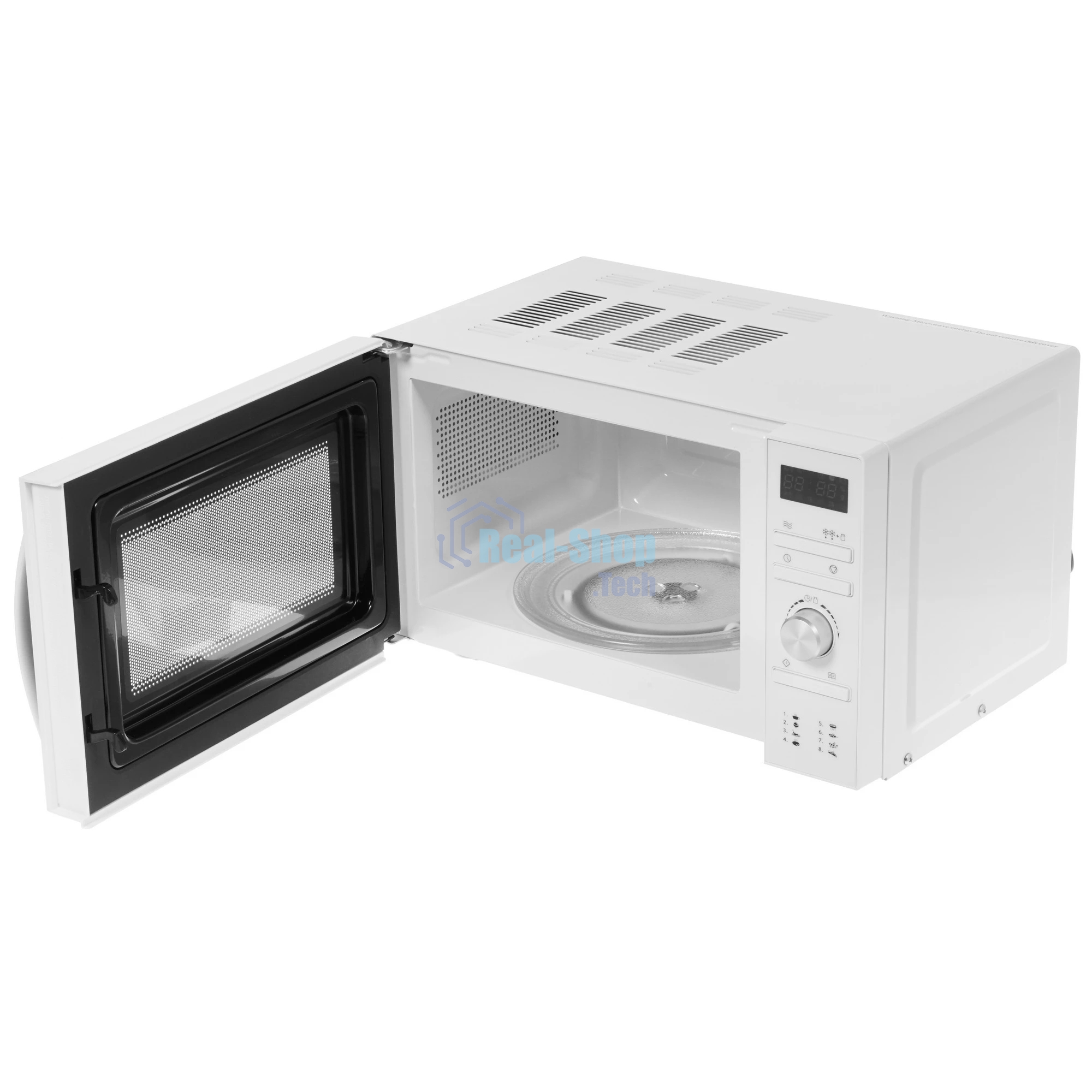 Микроволновая печь Hyundai HYM-D3027 белый, 20 л, 700 Вт, переключатели - поворотный механизм/кнопки