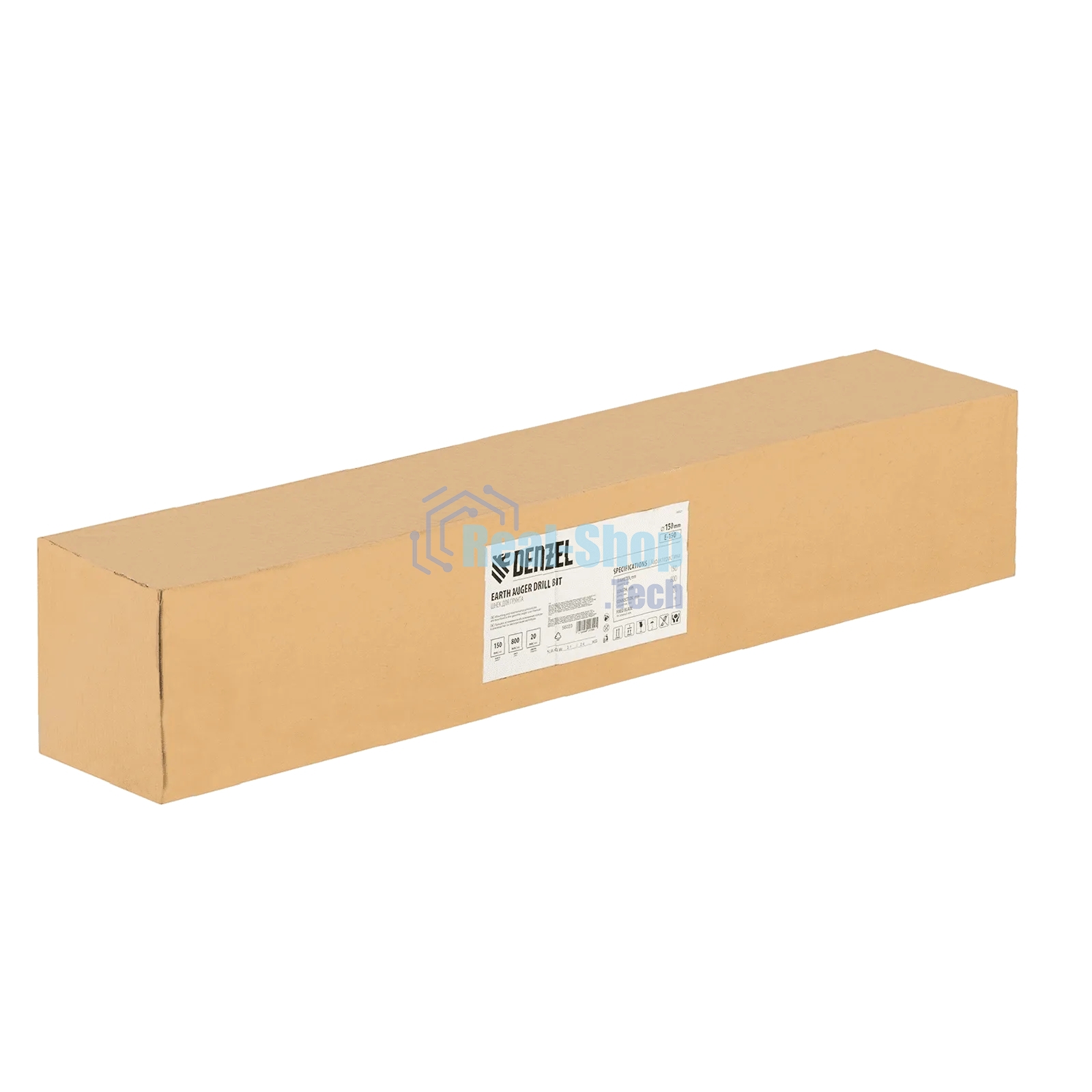 Шнек для грунта Denzel E-150, диаметр 15 0мм, длина 80 0мм, соединение 20 мм, несъемный нож