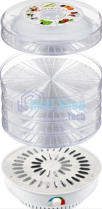 Сушилка для овощей и фруктов Ветерок-2 600 Вт, 5 поддонов, прозрачный, гофрокороб