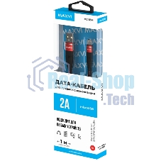 Кабель Maxvi MC-05M red USB-A - microUSB, 2A ток макс. нагрузки 2А, макс. напряжение 5V; стандарт USB 2.0; длина 1м, оплетка TPU, металлические корпуса разъемов, цвет красный