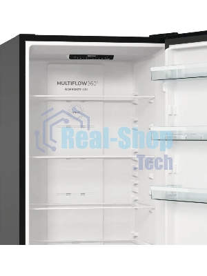 Холодильник Gorenje NRK6202EBXL4 черный матовый двухкамерный 235/96л морозилка снизу, No Frost