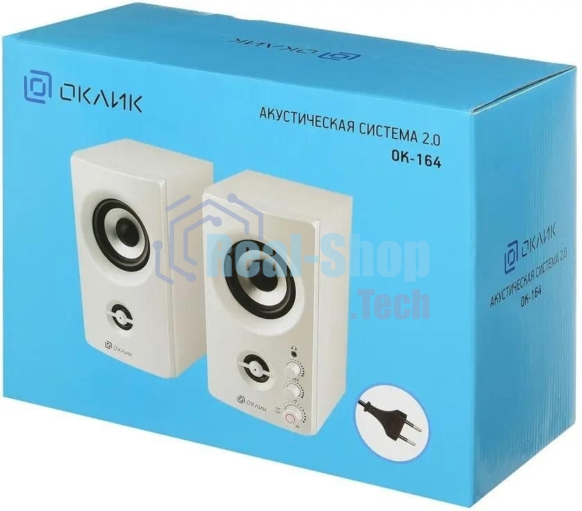Акустическая система Oklick OK-164 2.0 белый 30Вт