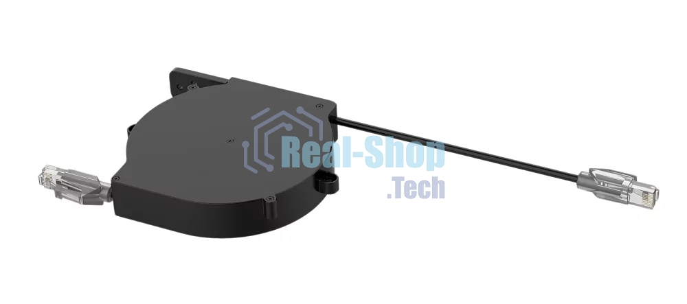 Кабельный ретрактор Wize Pro WRTS-CAT6-RT cat.6 с коннектором RJ45, для установки в архитектурный лючок серии WRTS, выдвижение 80 см