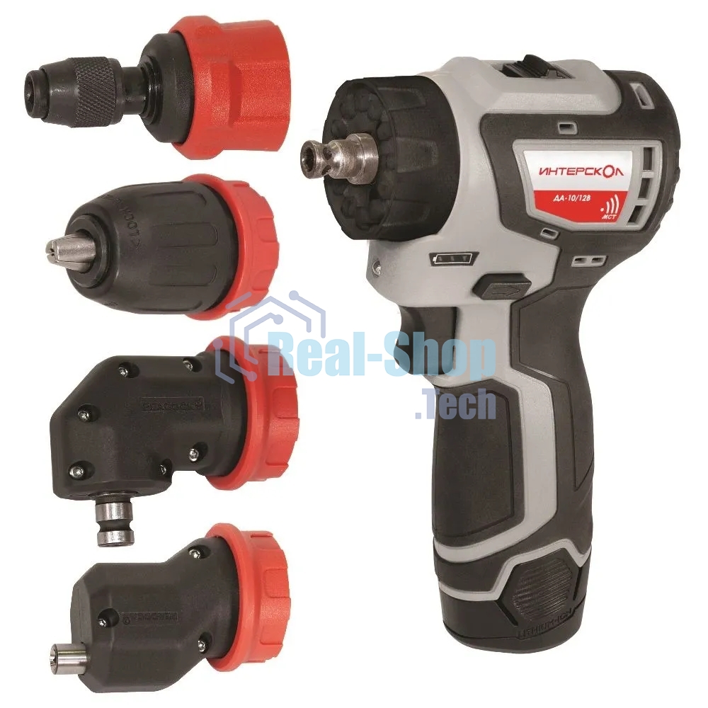 Дрель-шуруповерт аккумуляторная ИНТЕРСКОЛ ДА-10/12В 36, Аккумуляторная, 12В, 2 АКБ