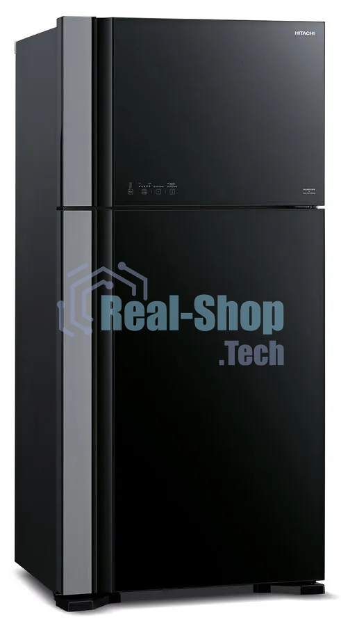 Холодильник Hitachi R-VG660PUC7-1 GBK черный стекло двухкамерный 405/145л морозилка сверху No Frost