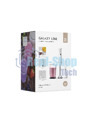 Блендер Galaxy Line GL 2144, белый, погружной, 1000 Вт, 17 000 об/мин, 2 скорости