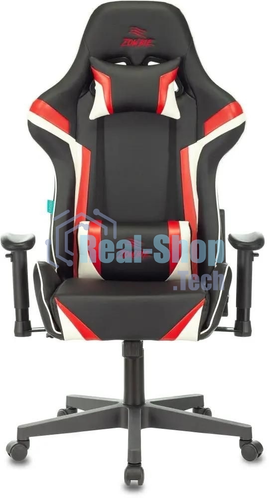 Кресло игровое ZOMBIE Z4, на колесиках, искусственная кожа, черный/красный (viking zombie z4 red)
