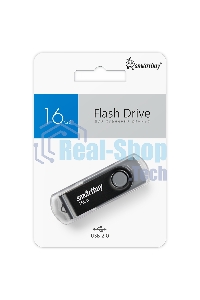 Флешка USB SmartbuyTwist Black (SB016Gb2TWK), 16Gb, USB 2.0, R/W 15/12, черный