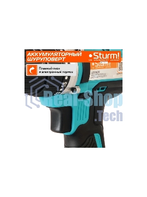 Дрель-шуруповерт Sturm CD3620, 20 В, 2 Ач, 31 Нм, щеточный