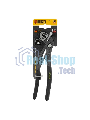 Клещи переставные Denzel кнопочный механизм, обливные рукоятки, 180 мм