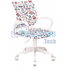 Кресло детское Бюрократ BUROKIDS 1 W мультиколор красные губы крестов. пластик пластик белый