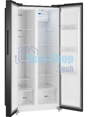 Холодильник Weissgauff WSBS 500 Inverter NoFrost Black двухкамерный 270/180л морозилка слева, No Frost, Side by Side