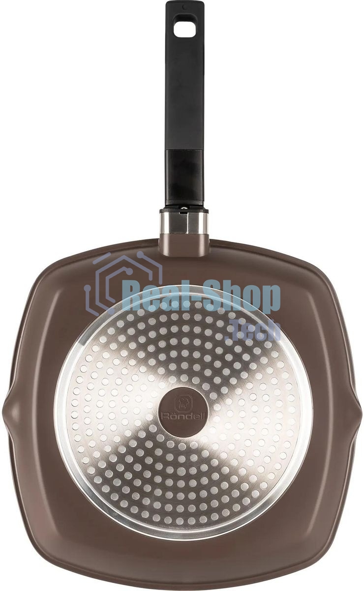 Сковорода-гриль Rondell Praline RDA-1567, 28 см, съемная ручка, без крышки, коричневый