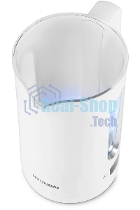 Чайник электрический Hyundai HYK-G5510 1.5л. 2200Вт белый/прозрачный корпус: стекло