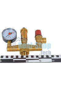 Группа безопасности котла 1' с манометром предохранительным клапаном и автоматическим воздухоотводчиком