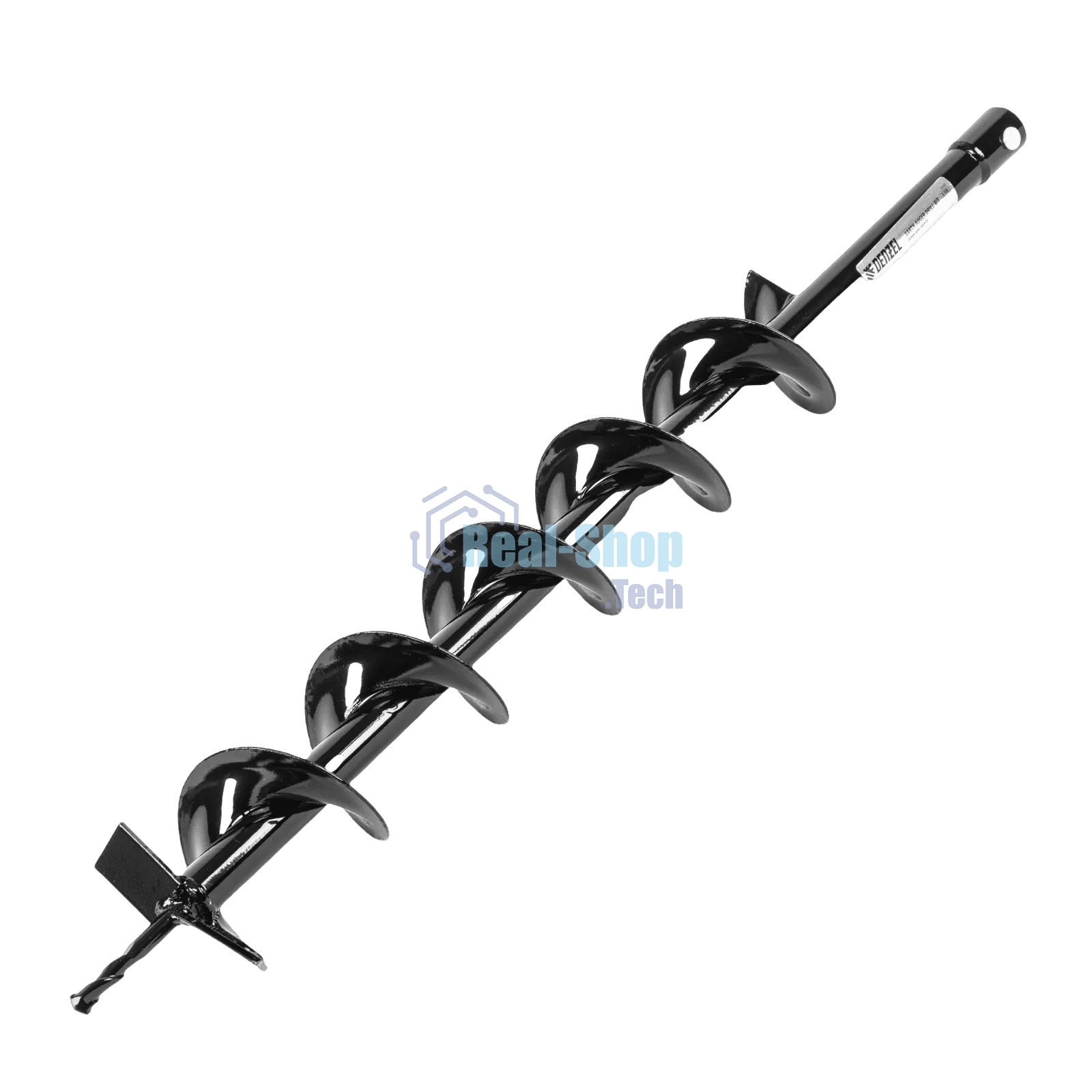 Шнек для грунта Denzel E-100, диаметр 100 мм, длина 800 мм, соединение 20 мм, несъемный нож