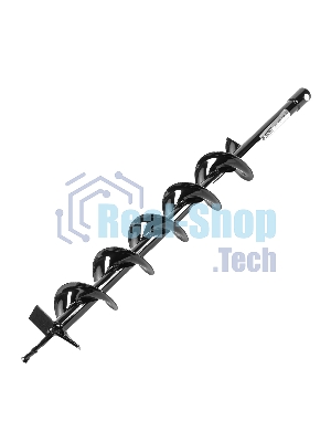 Шнек для грунта Denzel E-100, диаметр 100 мм, длина 800 мм, соединение 20 мм, несъемный нож