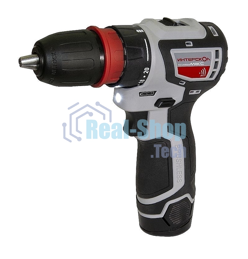 Дрель-шуруповерт аккумуляторная ИНТЕРСКОЛ ДА-10/12В 36, Аккумуляторная, 12В, 2 АКБ, Кейс