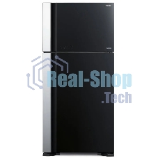 Холодильник Hitachi R-VG660PUC7-1 GBK черный стекло двухкамерный 405/145л морозилка сверху No Frost
