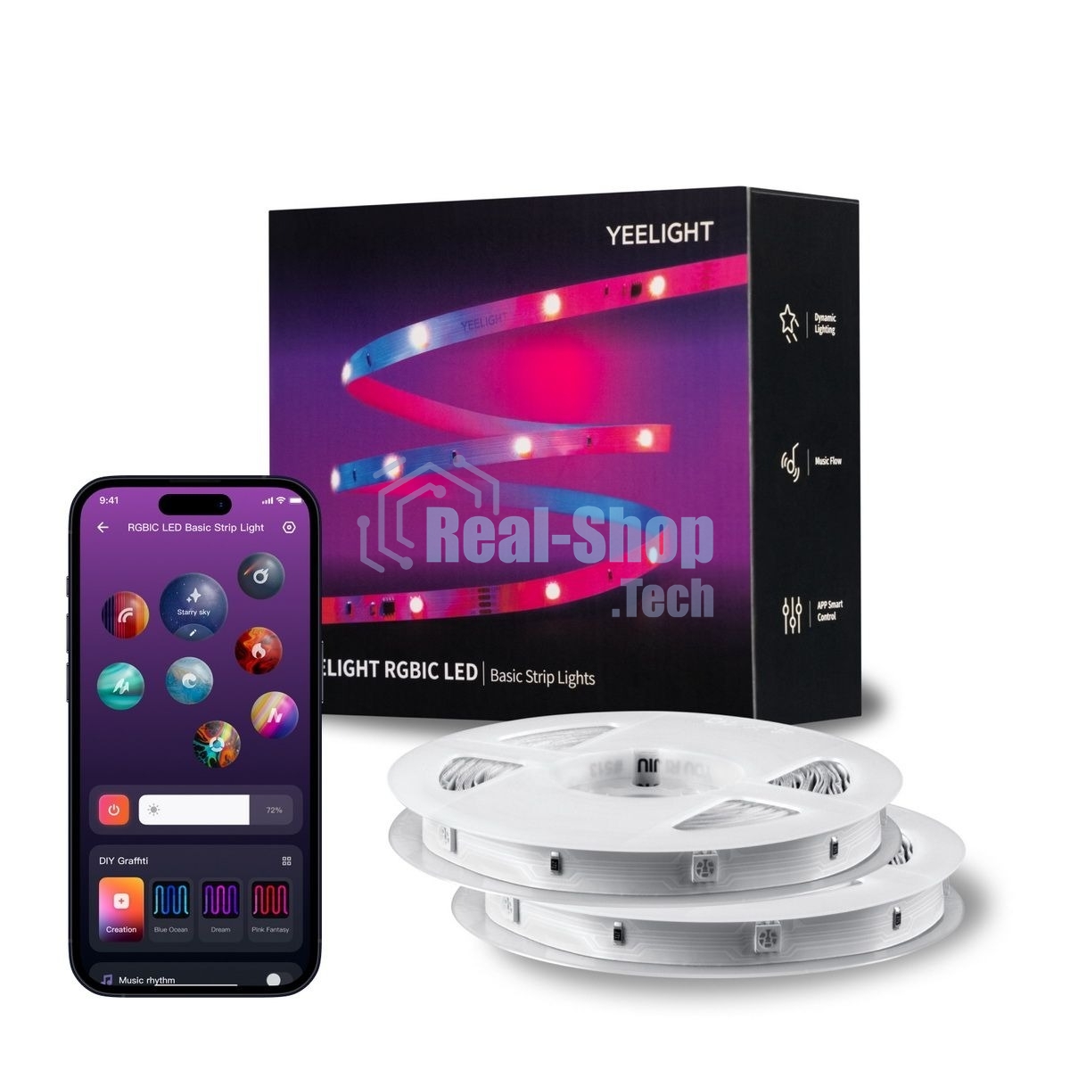 Лента светодиодная умная Yeelight, 12 метров/RGbIC+ BLE/YLYDD-0039