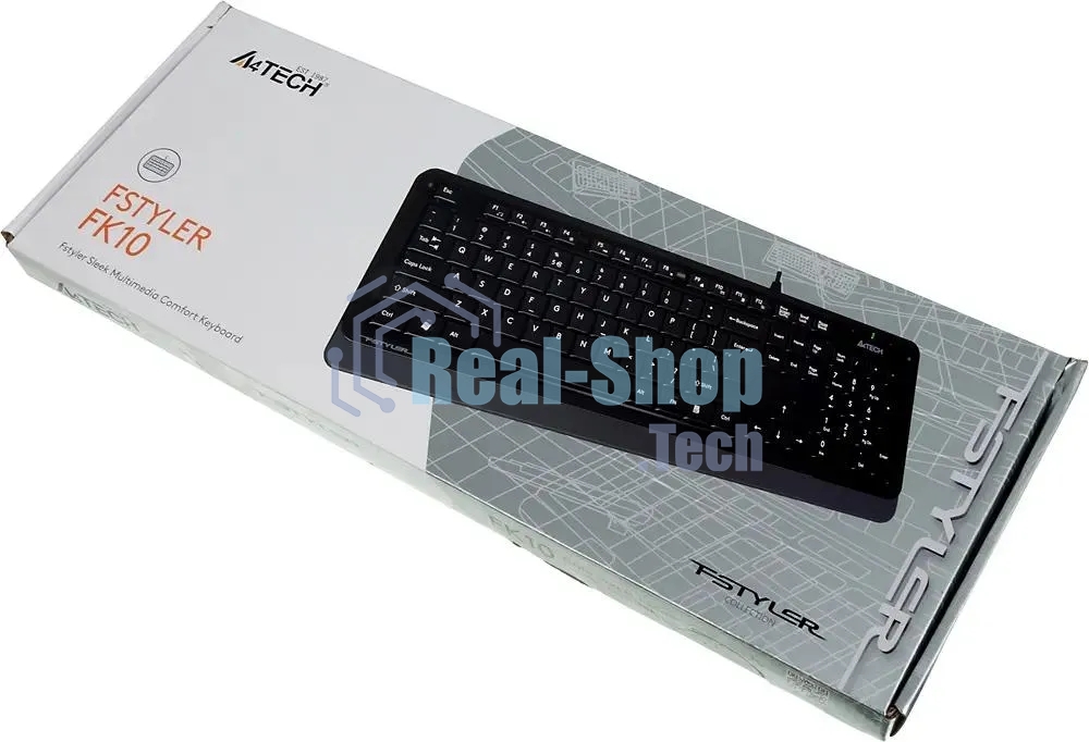 Клавиатура проводная A4Tech Fstyler FK10, USB, черный/серый