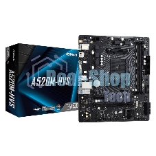Материнская плата ASRock A520M-HVS, AM4, AMD A520, 2xDDR4, 4xSATA, 1xM.2, 1xPCIe 3.0 x16, 1xPCIe 3.0 x1, 1xHDMI, 1xVGA, 1x 1Gb LAN, 3x3.5 мм, 7.1, mATX