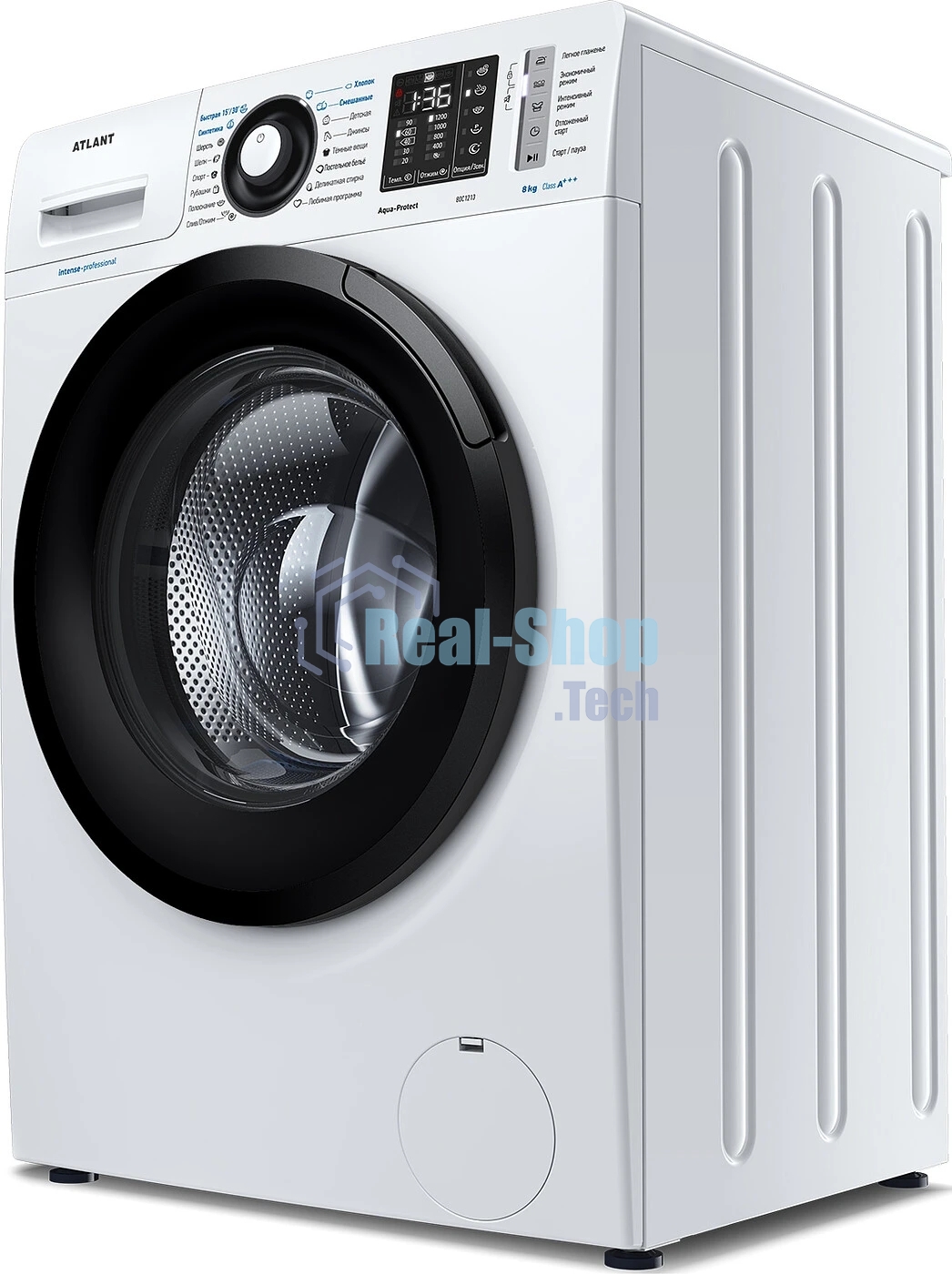 Стиральная машина Atlant СМА-80С1213-02 белый, цвет люка черный, загрузка фронтальная 8 кг, 1200 об/мин., класс: А+++
