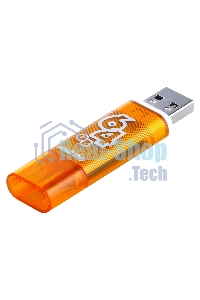 Флешка USB R/W Smartbuy R/W Glossy series Orange (SB64GbGS-Or), 64Gb, USB 2.0, R/W 25/15, оранжевый