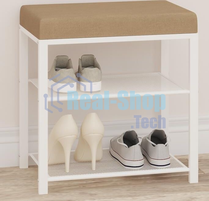 Банкетка ЗМИ Торонто 13S (TORONTO 13S banquet&shoes) цвет каркаса белый, цвет сиденья бежевый БТ13СББ