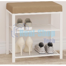 Банкетка ЗМИ Торонто 13S (TORONTO 13S banquet&shoes) цвет каркаса белый, цвет сиденья бежевый БТ13СББ