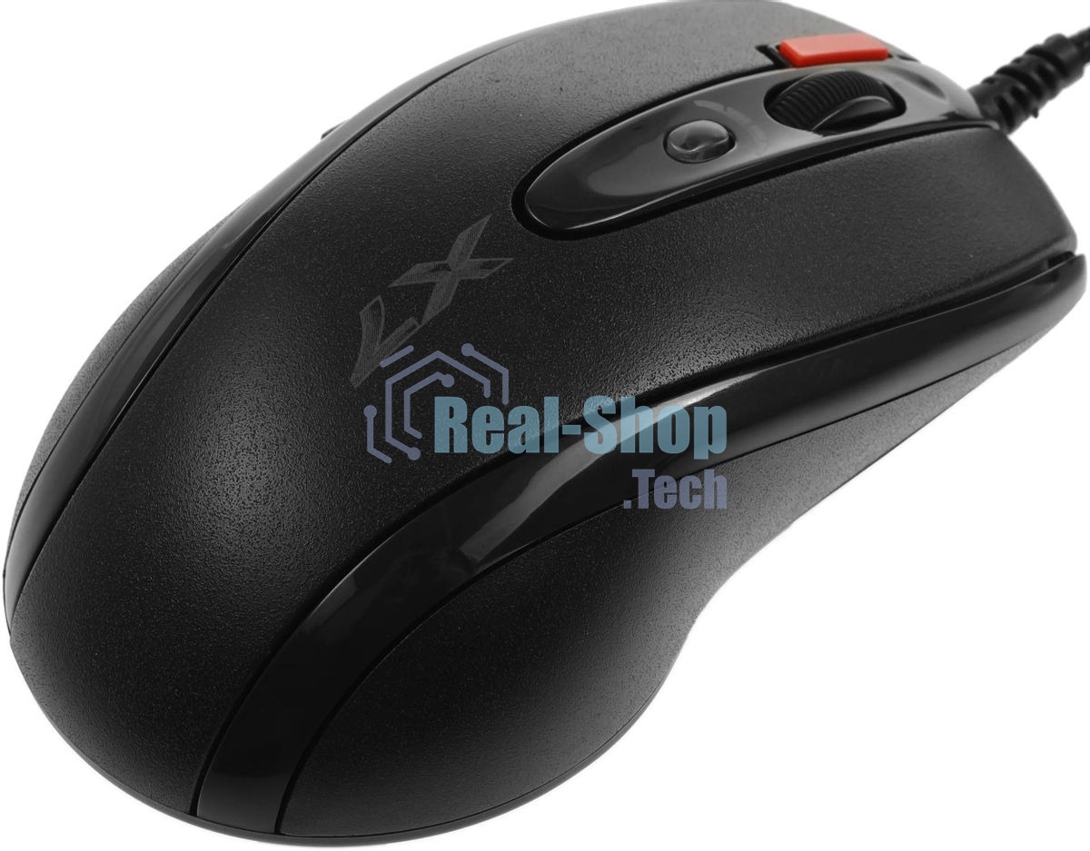 Мышь проводная + коврик A4Tech X-7120 черный, 2000 dpi, USB, кнопки - 7