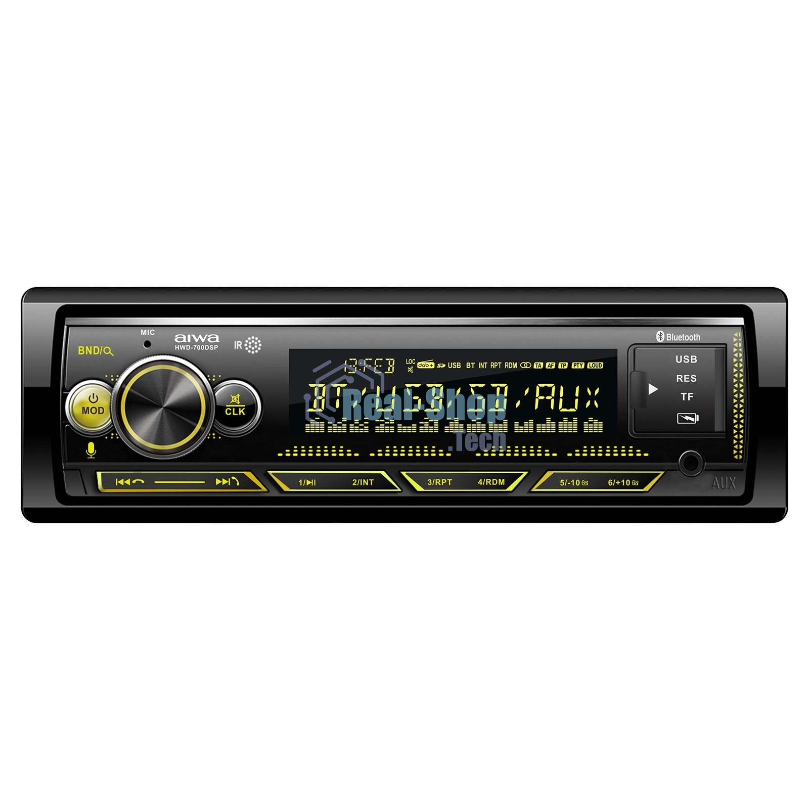 Автомагнитола AIWA HWD-700DSP, 1 DIN, Bluetooth, USB Type-A, AUX, пульт ДУ