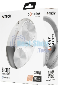 Гарнитура беспроводная накладная A4Tech 2Drumtek BH300 белый/серый беспроводные bluetooth оголовье (BH300 GRAYISH WHITE)