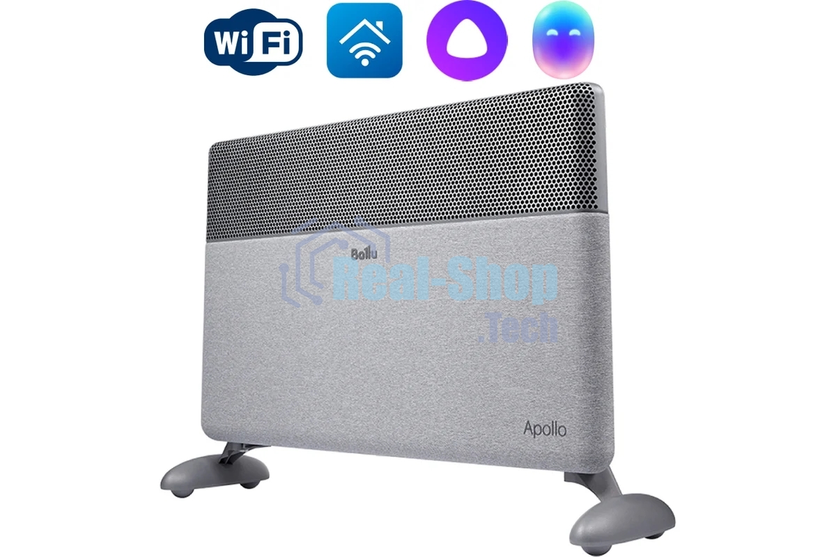 Конвектор Ballu Apollo digital INVERTER Moon Gray BEC/ATI-2001 серый, 2000 Вт, 25 м2, термостат, дисплей, WiFi