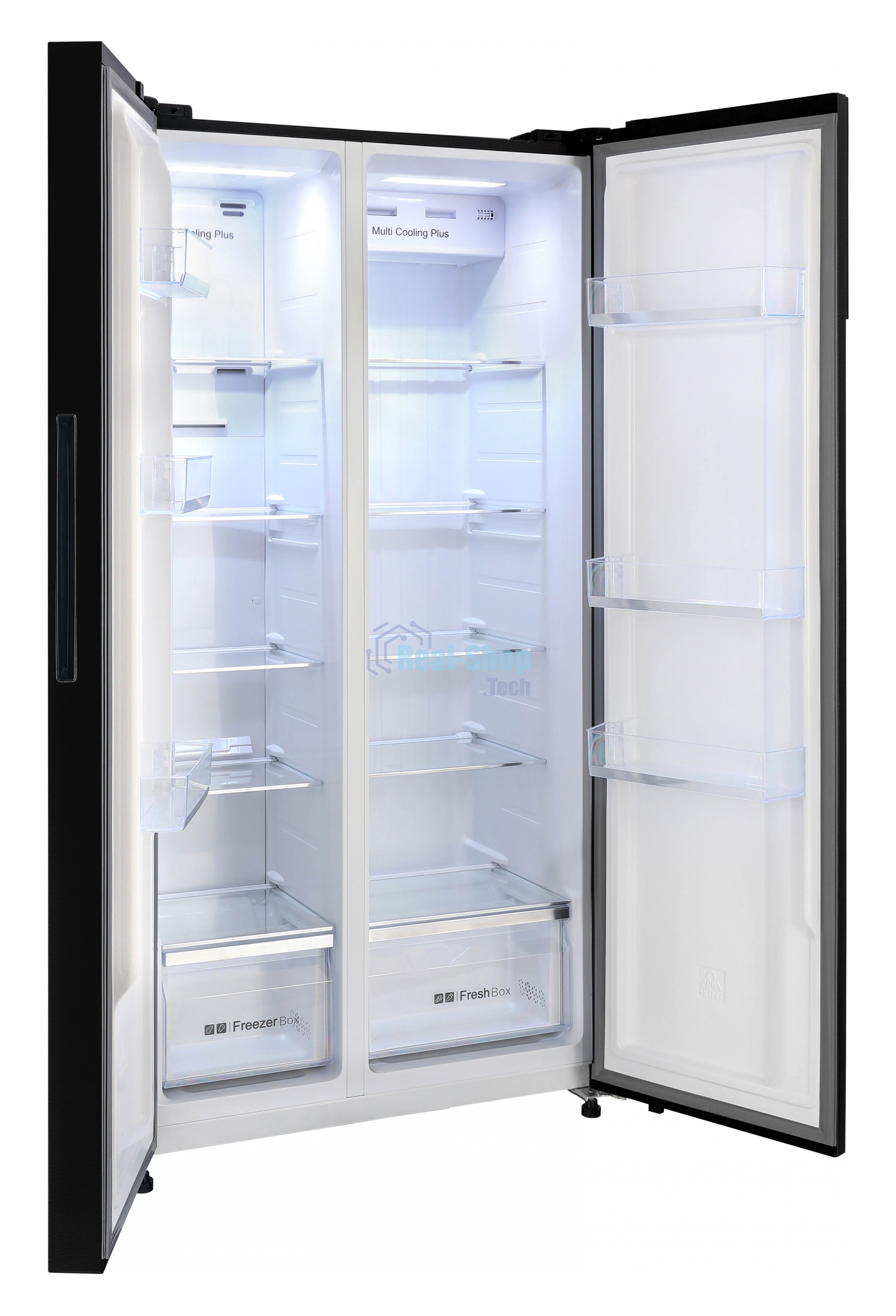 Холодильник Nordfrost RFS 525DX NFGB inverter черное стекло двухкамерный 283/183л морозилка сбоку, No Frost, Side-by-Side