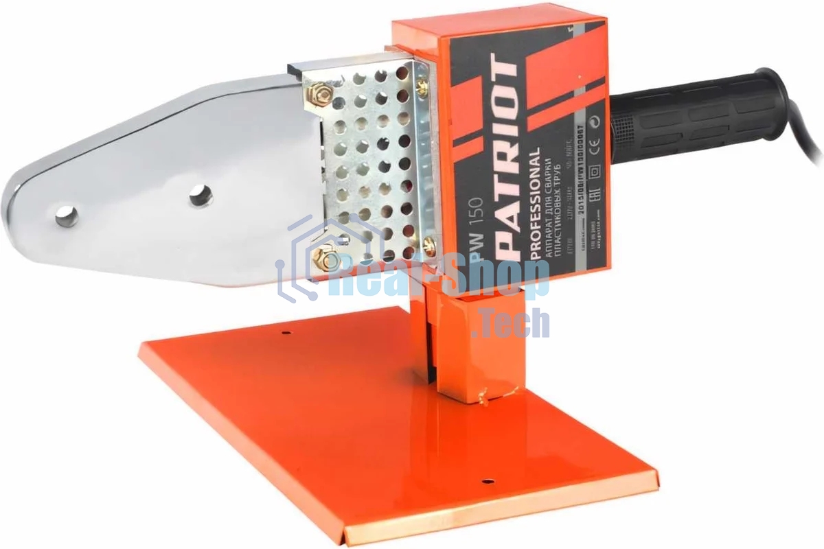 Аппарат для сварки пластиковых труб PATRIOT PW 150 170302005, 875 Вт, 6 насадок, кейс металл.