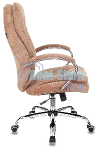 Кресло руководителя Бюрократ T-9950SL Fabric светло-коричневый Velvet 90, крестовина металл хром
