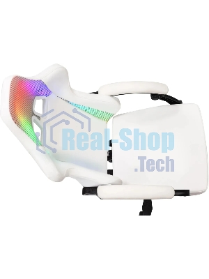 Кресло игровое Knight Wolf RGb белый эко.кожа/сетка, крестов. пластик