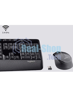 Комплект клавиатура+мышь Logitech MK345 беспроводной, USB, 1000 DPI, чёрный/серый