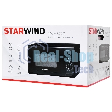 Микроволновая печь Starwind SWM5720 черный, 20 л, 700 Вт, переключатели - поворотный механизм
