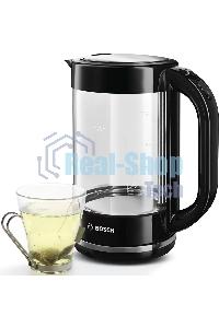 Чайник электрический Bosch TWK70B03 1.7 л, 2400 Вт, черный (корпус: стекло)