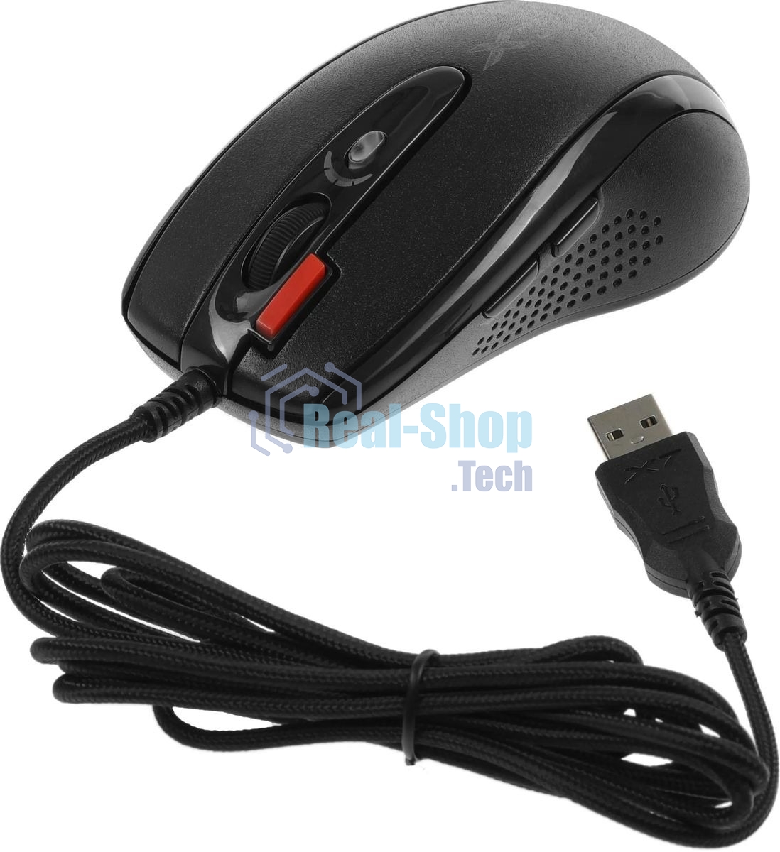 Мышь проводная + коврик A4Tech X-7120 черный, 2000 dpi, USB, кнопки - 7