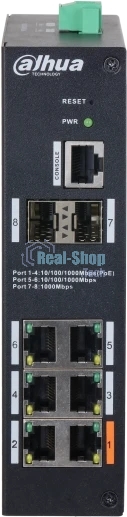 Коммутатор Dahua DH-HS4208-4GT-90, 4×1 Гбит/с + 2×1 Гбит/с + 2×1 Гбит/с SFP, управляемый