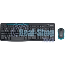 Комплект клавиатура+мышь Logitech MK275 беспроводной, USB, 1000 DPI, голубой/чёрный