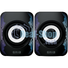 Акустическая система 2.0 GRID AS009, 10 ВТ, объемное звучание, RGb подсветка, USB/Jack 3,5мм