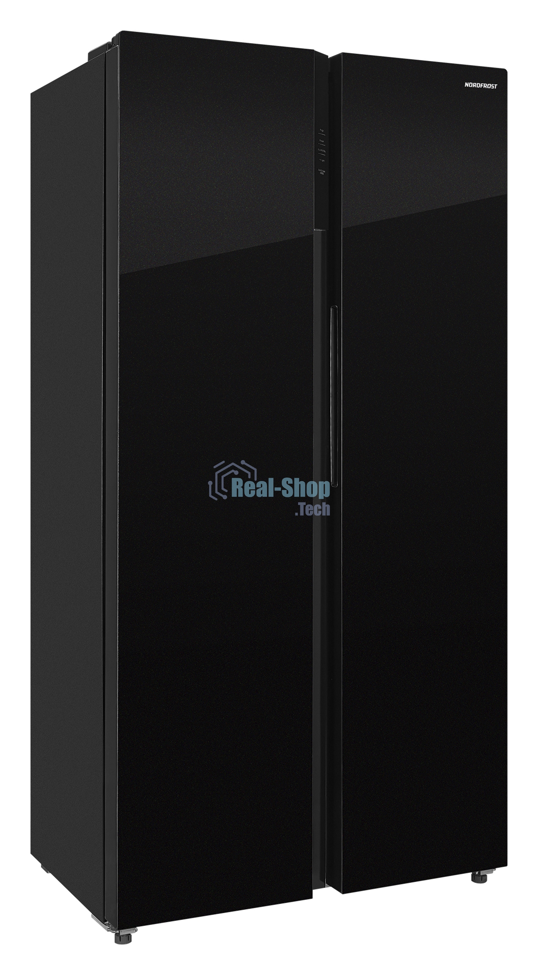 Холодильник Nordfrost RFS 525DX NFGB inverter черное стекло двухкамерный 283/183л морозилка сбоку, No Frost, Side-by-Side