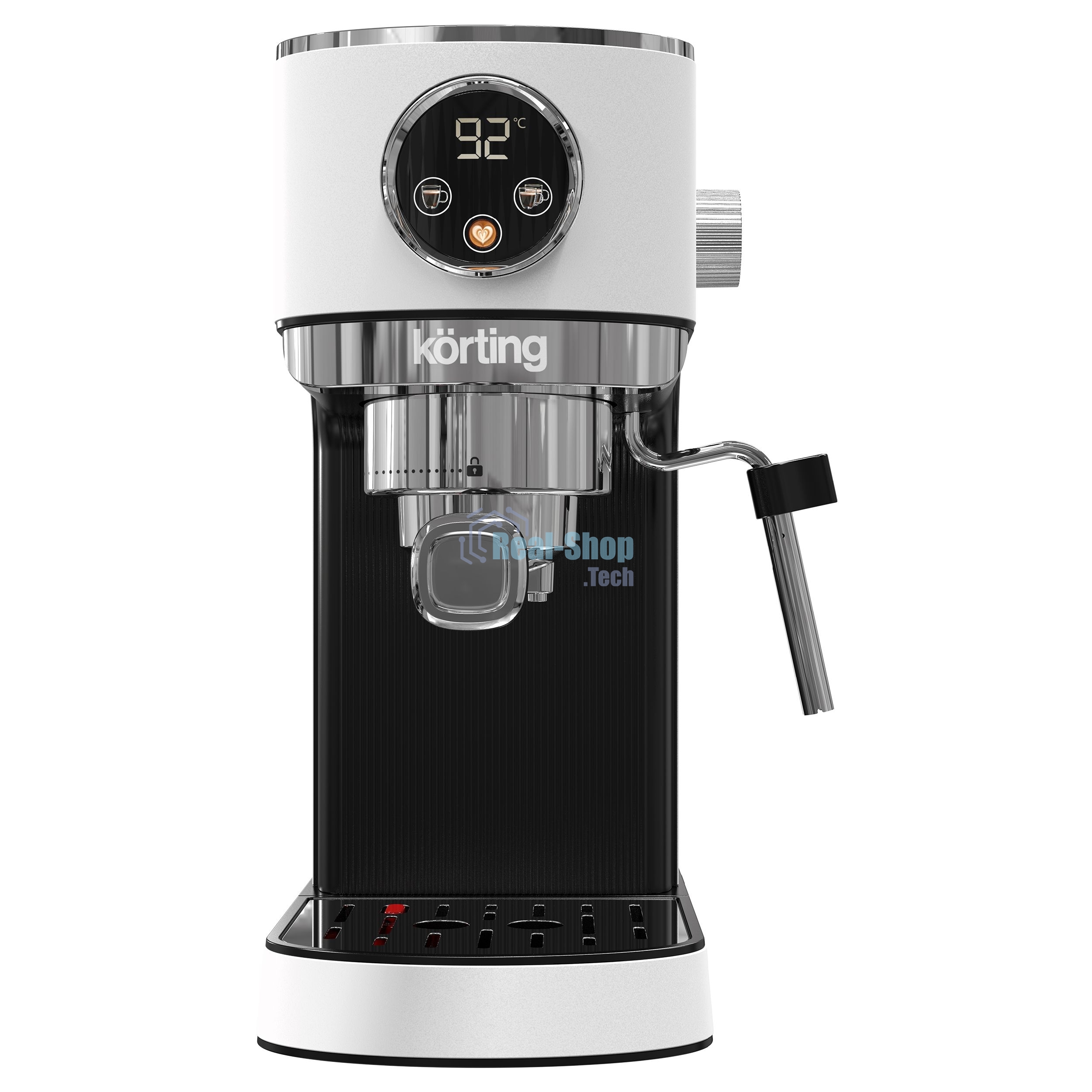 Кофеварка рожковая Korting KCM 1003 EW белый, исп. кофе - молотый, 1.2 л, 1350 Вт, 20 бар