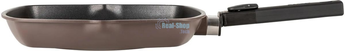 Сковорода-гриль Rondell Praline RDA-1567, 28 см, съемная ручка, без крышки, коричневый
