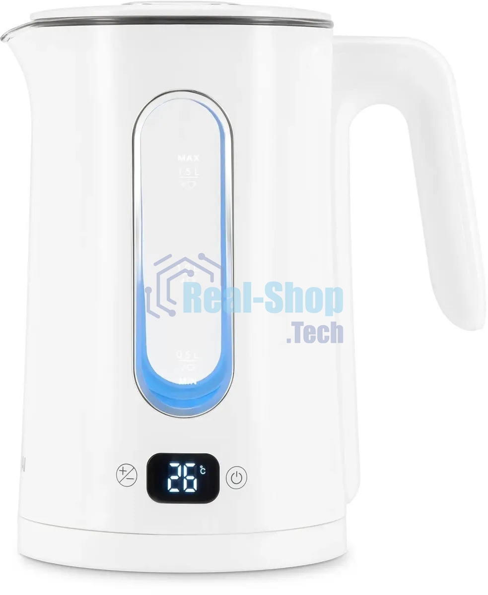 Чайник электрический Hyundai HYK-G5510 1.5л. 2200Вт белый/прозрачный корпус: стекло