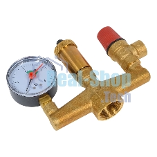 Группа безопасности котла 1' с манометром предохранительным клапаном и автоматическим воздухоотводчиком